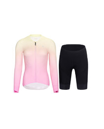 RIVANELLE Langarm Radtrikot und Hose - ELEVATE - Schwarz/Rosa/mehrfarbig